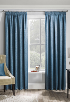 Matrix Pencil Pleat, Teal - Ready Made Curtains